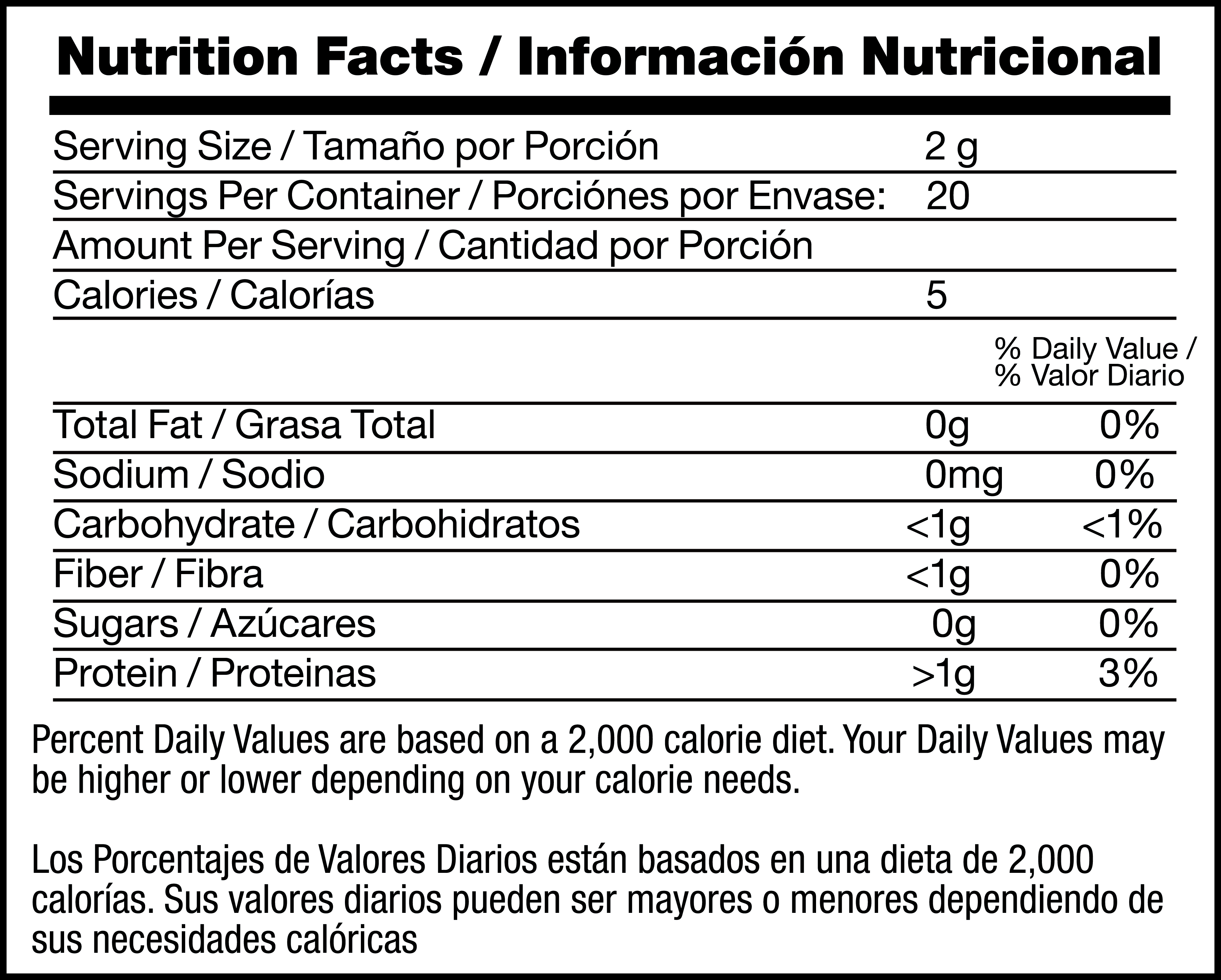 Té Negro (Black Tea) nutrition facts